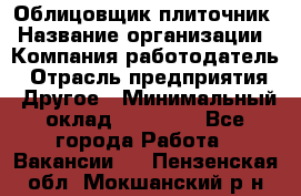 Облицовщик-плиточник › Название организации ­ Компания-работодатель › Отрасль предприятия ­ Другое › Минимальный оклад ­ 30 000 - Все города Работа » Вакансии   . Пензенская обл.,Мокшанский р-н